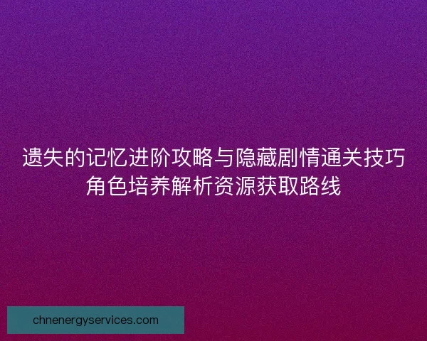 遗失的记忆进阶攻略与隐藏剧情通关技巧角色培养解析资源获取路线